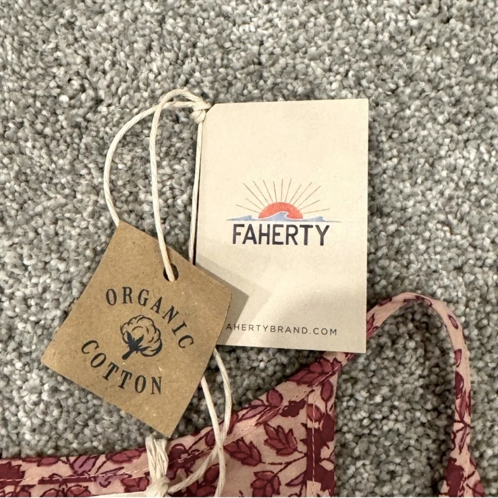 Faherty Adella Pink Floral Organic Cotton Jumpsuit Size Small NWT - Picture 7 of 11